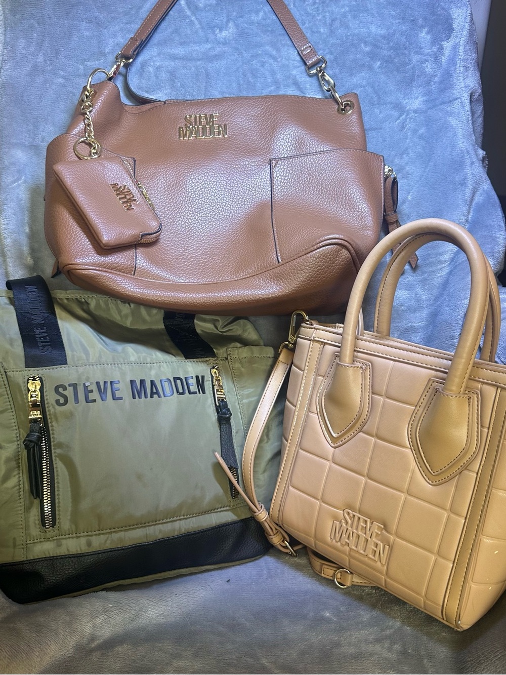 Steve Madden Tan Shoulder & Mini Tote Bag Set
